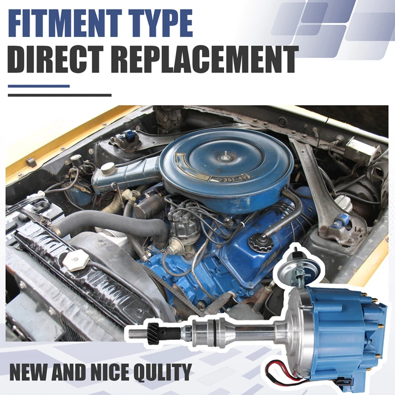 Распределитель зажигания 1035113 JM6510BL для Ford 351W Виндзорский HEI SBF небольшой блок