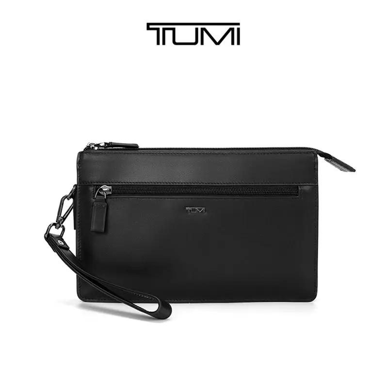 Tumi New Genuine Leather Clutch Bag Men's Business First Layer Cattlehide Leather Fashion Hand Bag Mobile Phone Bag