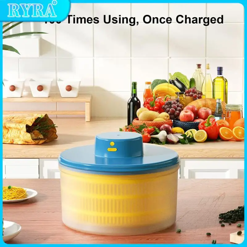 

Multifunctional Vegetable And Fruit Drain Basket Plastic Usb Charging Household Dryer Basket Shaker Electric Vegetable Dryer