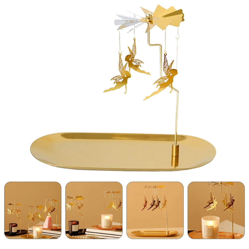 

1 Set Metal Candleholder Centerpiece Nativity Decor Wedding Stand Revolving Holder