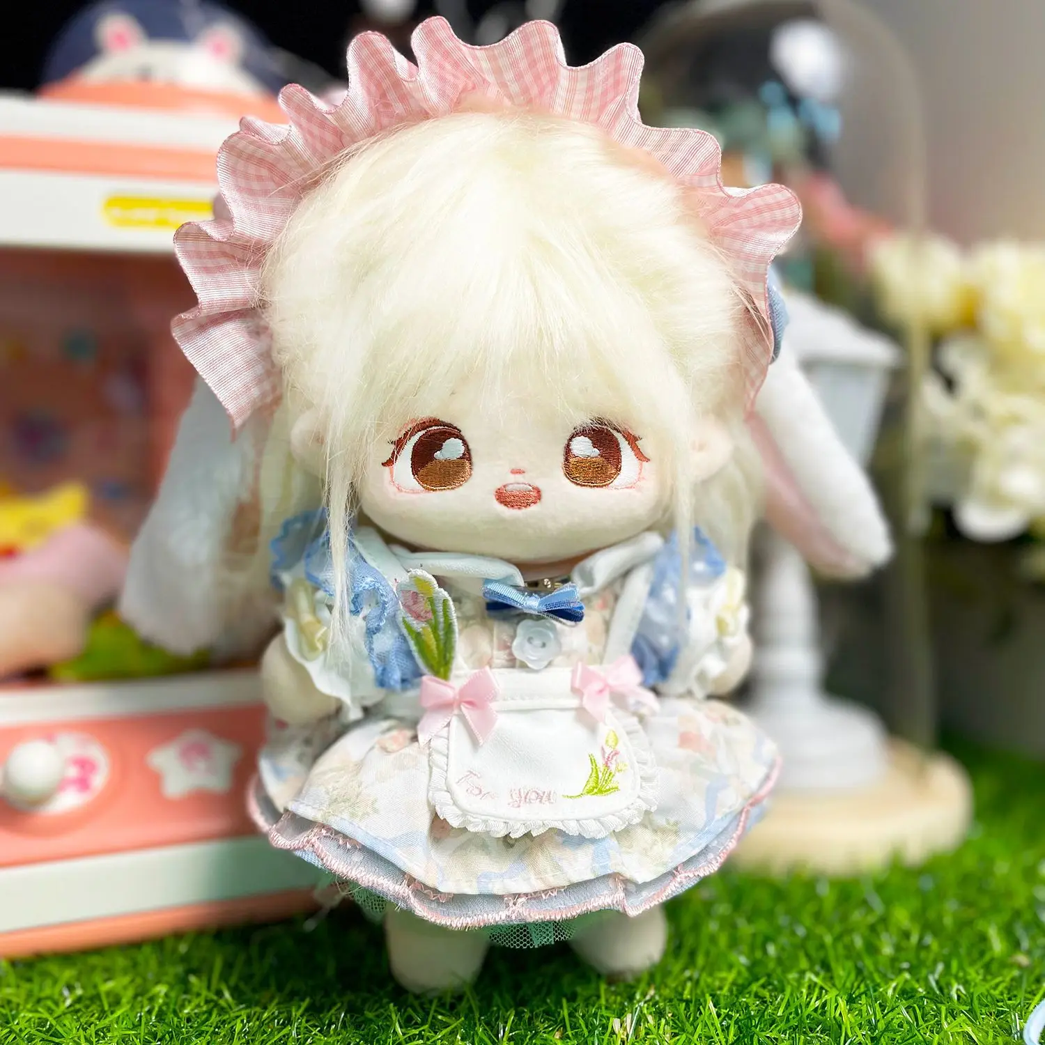 

Original Plush Cotton Doll 20cm White Hair Nude Doll