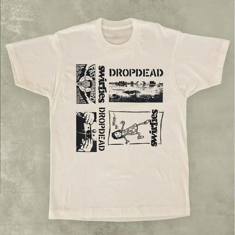 Фото Белая футболка Swirlies Band Dropdead MC829 №1