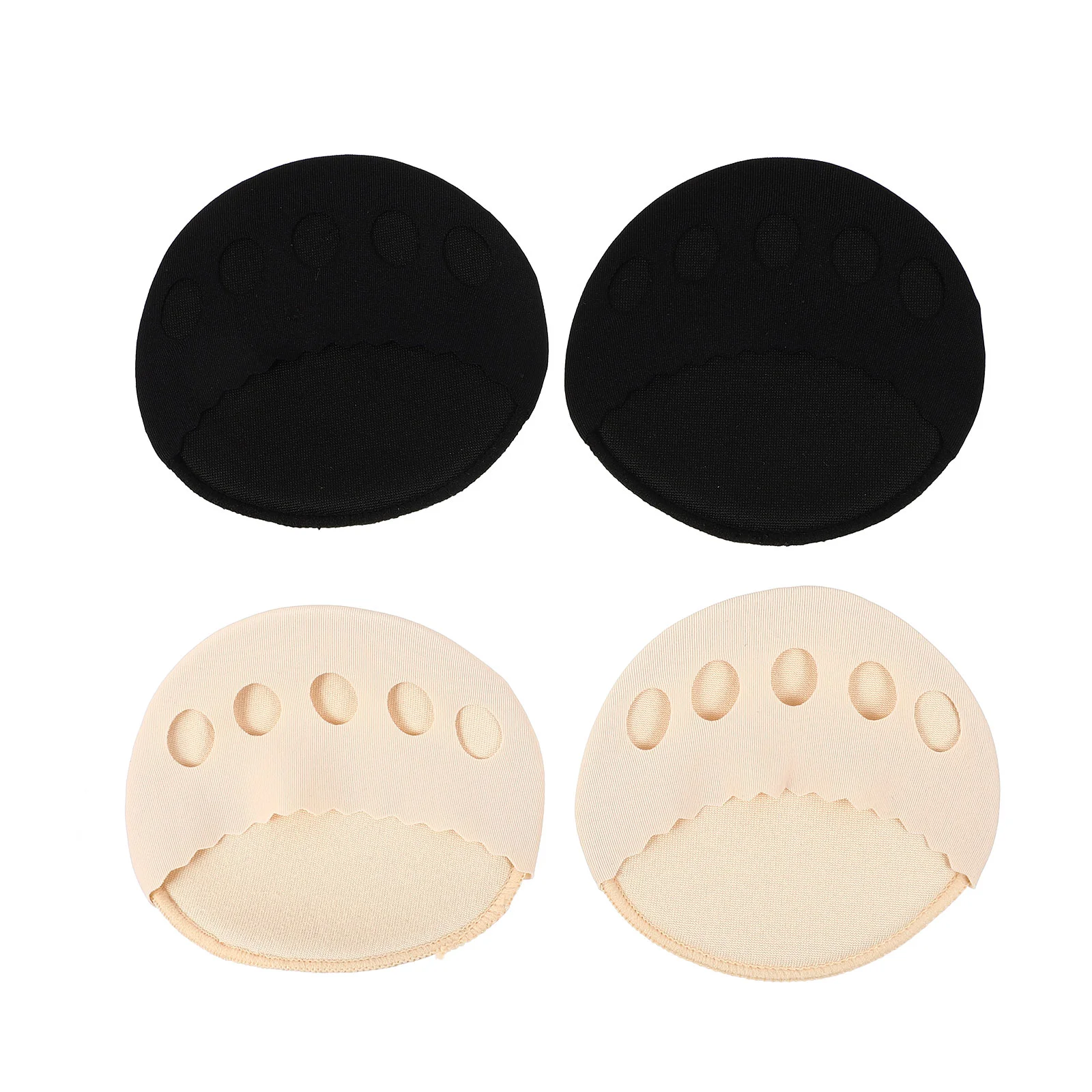 

2 Pairs Forefoot Pad High Heel Insoles Front Palm Pads Five Fingers Cotton Sweat-absorbent Thickened Miss