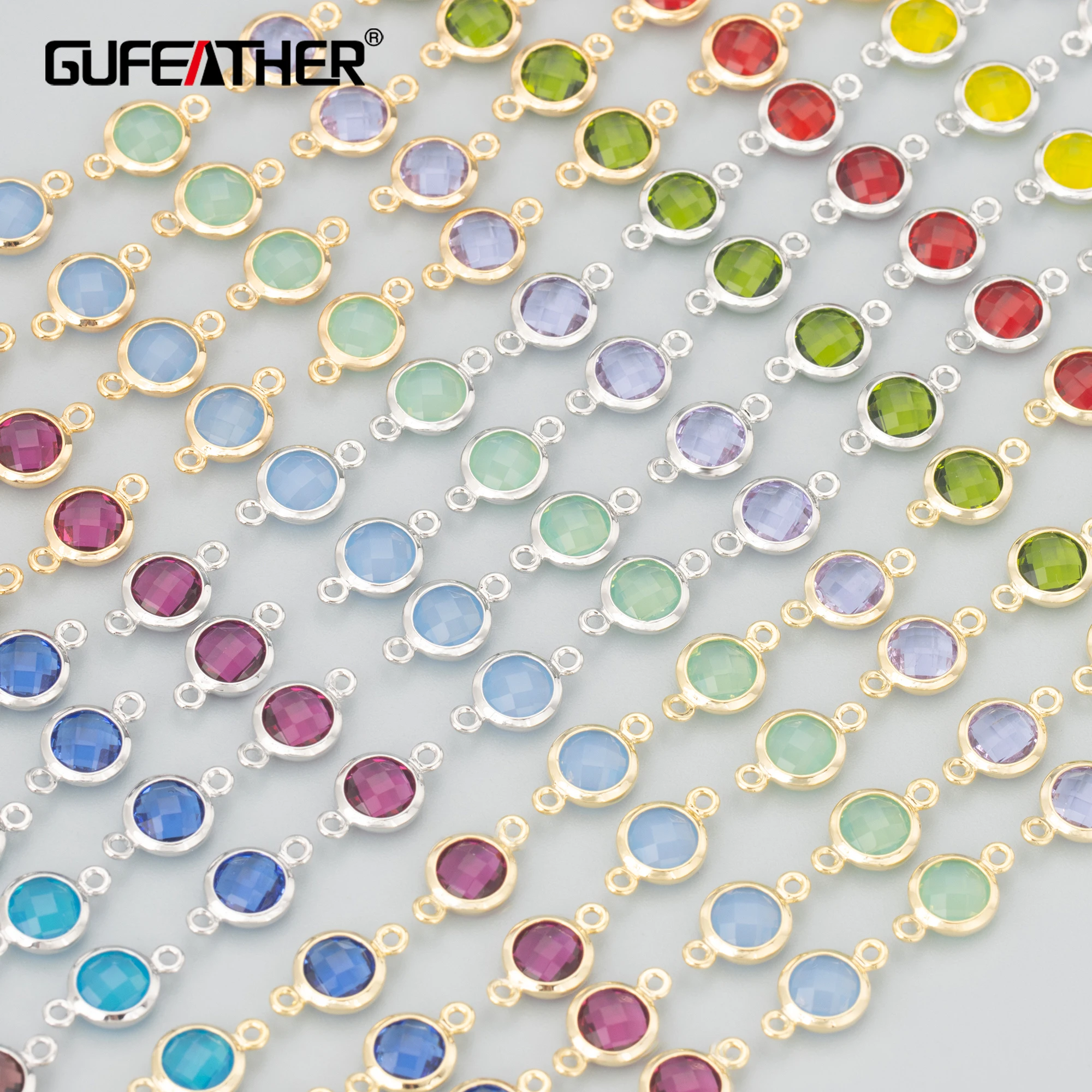 

GUFEATHER MB12,jewelry accessories,mini size,nickel free,18k gold plated,copper,glass,charm,diy pendant,jewelry making,10pcs/lot