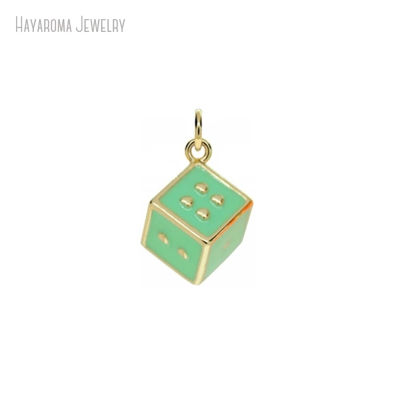 5 шт. оптовая продажа ювелирных изделий кулон золотого цвета эмаль медь зеленые