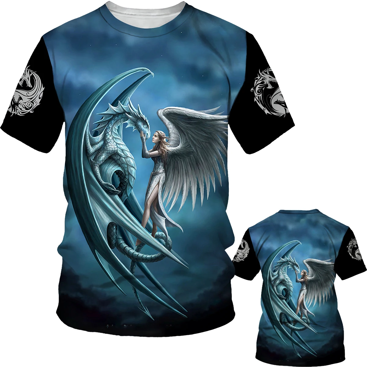 

Dragon 3D Print T-Shirt Short Sleeve Men Top Fashion Street Sports Fitness Oversized Jogging Clothes