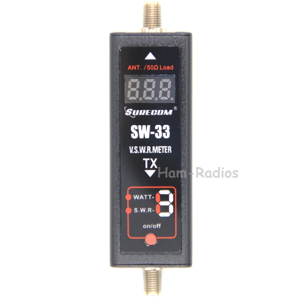 SURECOM SW-33 Mini Power & SWR Meter VHF/UHF 100 МГц ~ 520 МГц портативный тестер для любительской двусторонней радиосвязи SW33 антенна мини-тестер