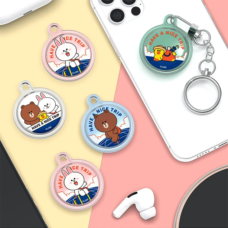 Фото Прозрачный защитный чехол Linefriends с изображением коричневого медведя для устройства защиты от потери №4