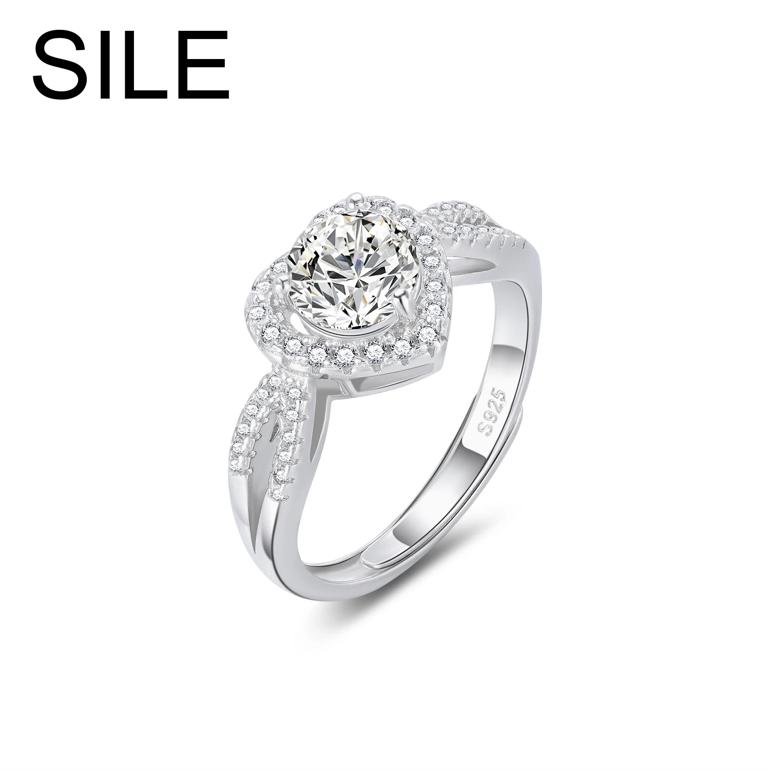 

Женское кольцо из серебра 6,5 пробы, с муассанитом, 925 мм