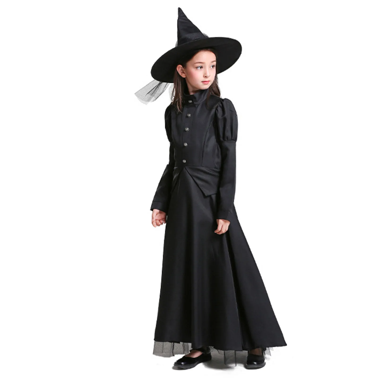 

Готическая одежда для маленьких мальчиков костюм ведьмы на Хэллоуин сценический костюм для выступлений Детский костюм для родителей