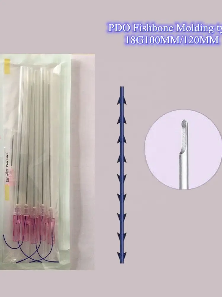 

Free Shipping Cog Pcl W Blunt 18g100mm Thread 20pcs /30pcs/50pcs pdo thread lift Pcl/Plla CE Molding