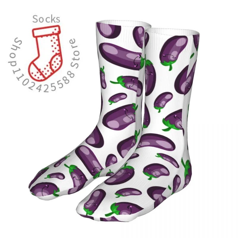 

New Eggplant Women Socks 2022 Men Vegetables Cycling Socks