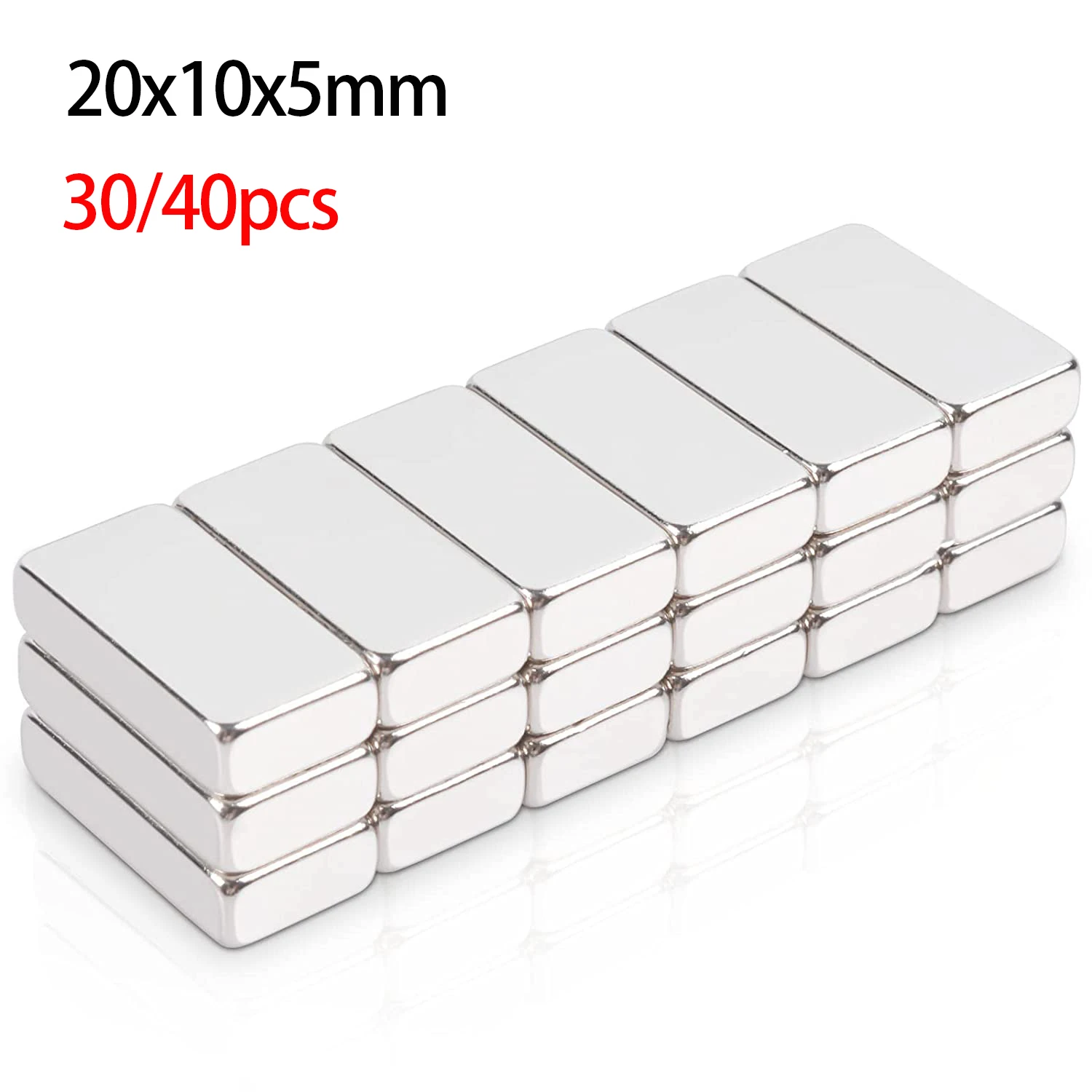 

30/40Pcs 20x10x5 Neodymium Magnets Nd Magnetic Magnes Neodymowy Small Magnet Super Strong Imanes Para Manualidades Square Aimant