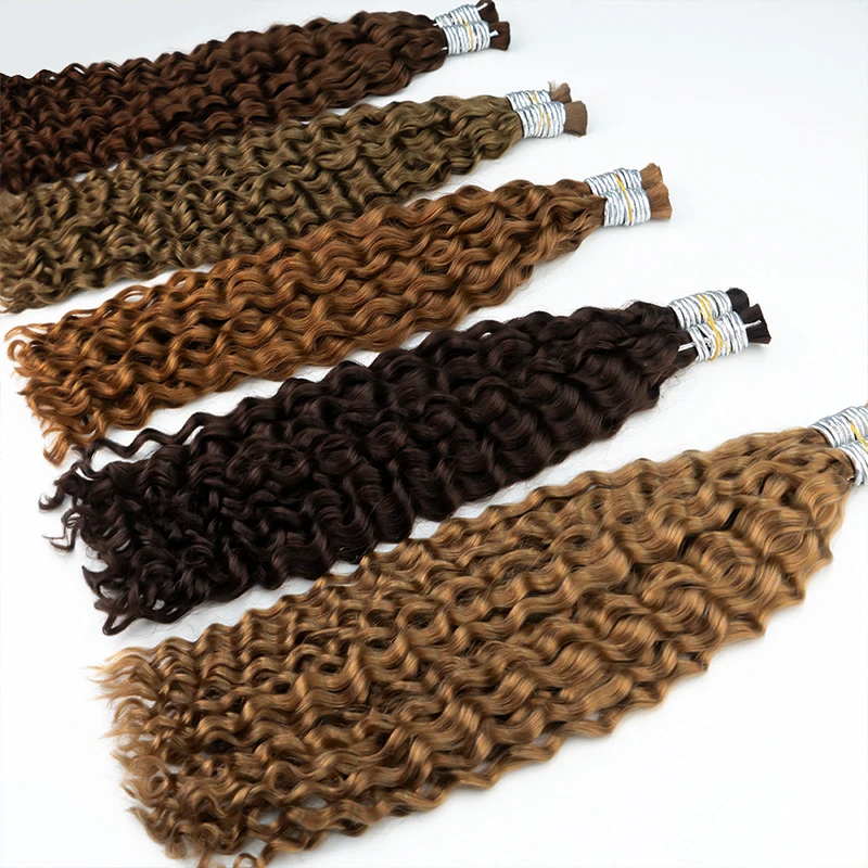 Наращивание волос De Cabello 100, гумано-косички в стиле бохо, 100% настоящие необработанные индийские глубокие волны, бирманские вьющиеся, без утка, человеческие волосы, объемные пучки (art.: 3920cd908bcbf) - 3920cd908bcbf