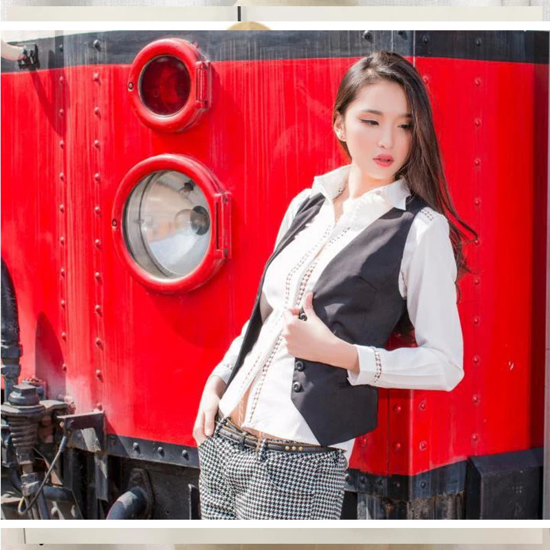 

Women's Vest Solid Color Slim Casual Single Breasted Street Fashion Ladies Vest