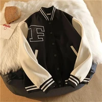 vibe style bomber womens spring and autumn small american high street loose bf basic jacket casual coat ins fashion