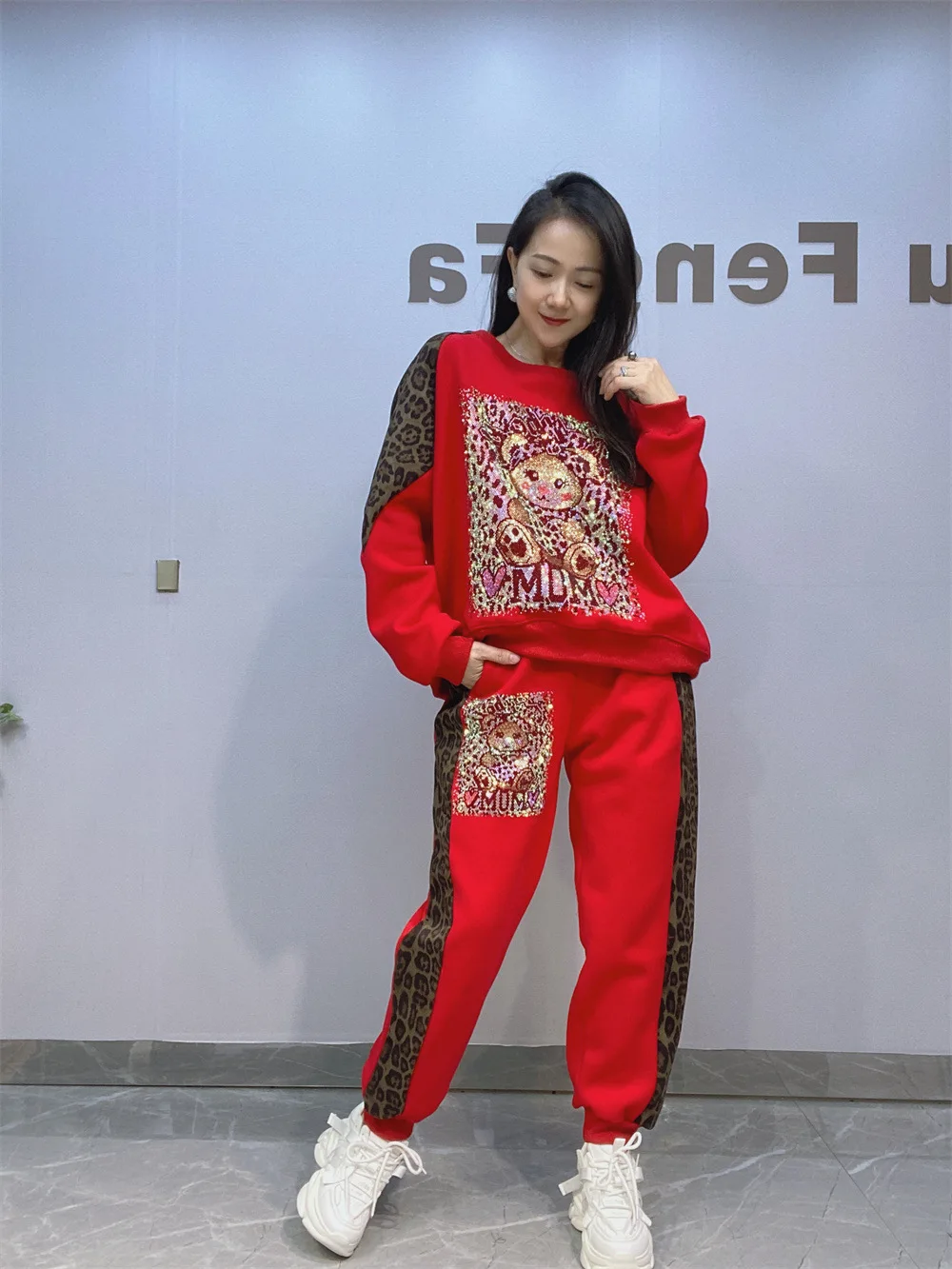 Длинный комплект из 2 предметов в стиле пэчворк с блестками и для женщин