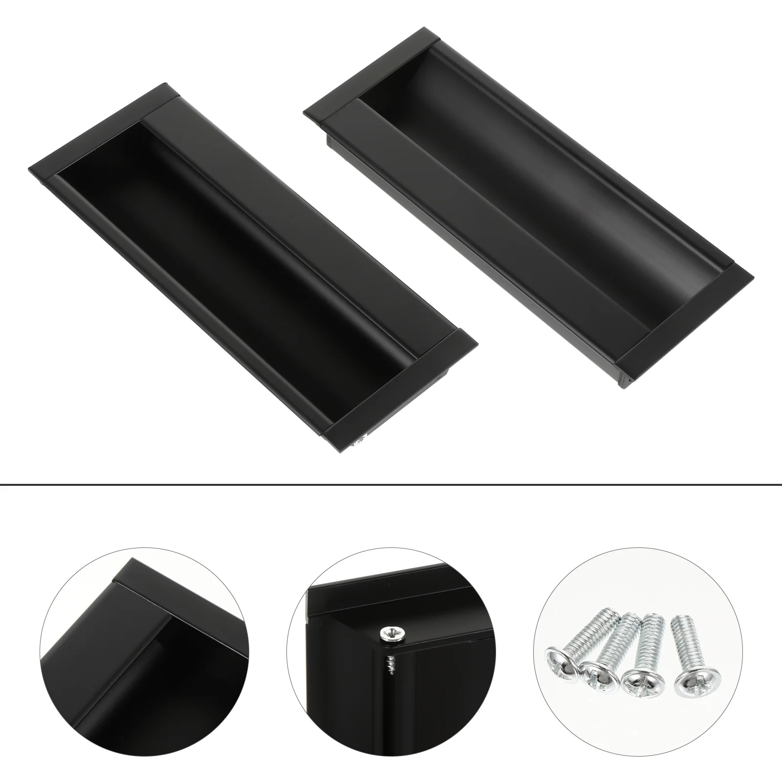 

Door Handlehandles Closetdrawer Cabinet Black Flush Recessedsliding Wardrobecabinets Mounted Kitchen Finger Pocket Screen
