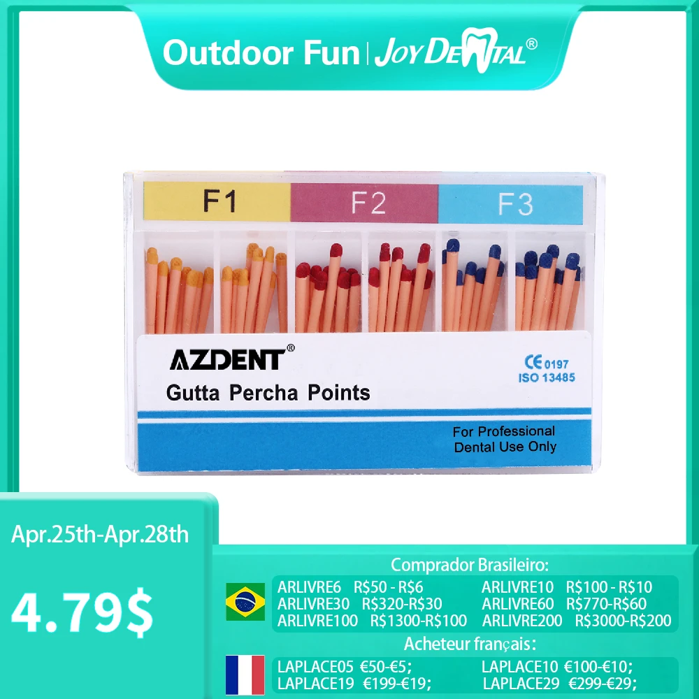 

JoyDental 100/60Pcs/Box Absorbent Paper Points F1 F2 F3 For Dental Use Root Endodontic Absorption Dentistry Tools