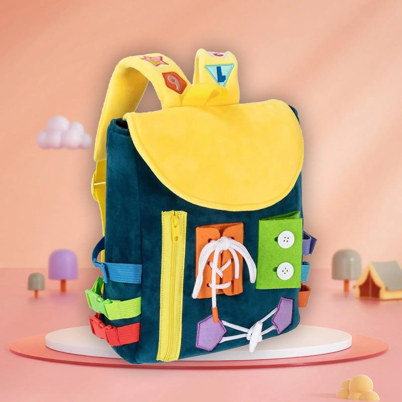 

Toddlers Busy Board Bag Develop Fine Motor Skills Learn Basic Skill Busy Board Toddlers Backpack for Toddlers Girls Preschool