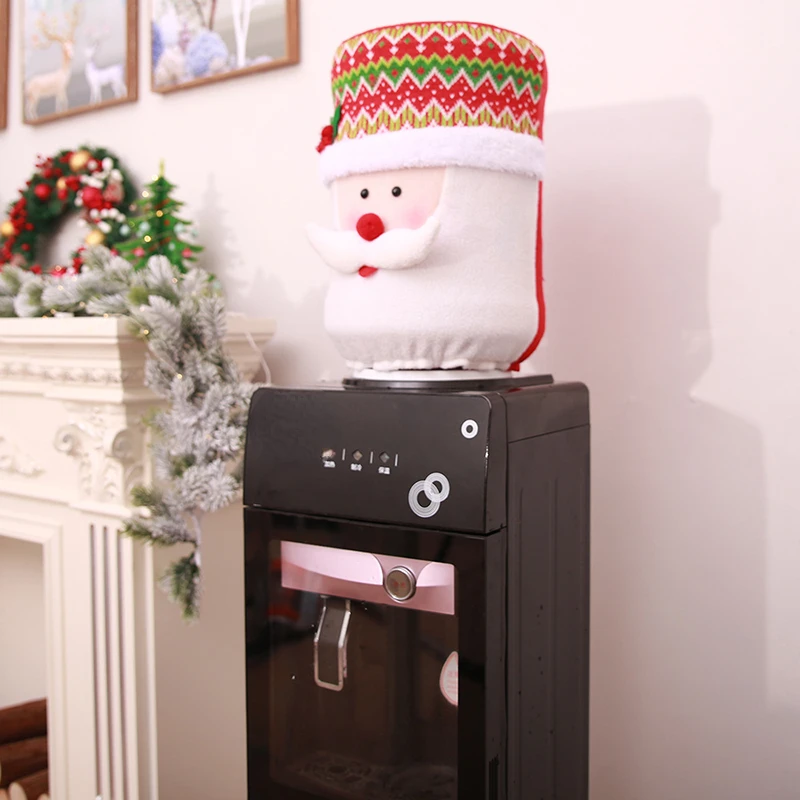 

New Year Christmas Decorations Office Water Dispenser Bucket Cover Protector Barrels Anti-Dust Cover Drinking Fountain 2022