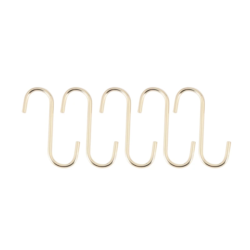 

Promotion! Gold Iron S Shaped Hooks Hanging Hanger Storage Holder Home Organizer Kitchen Bathroom Tool For Mug Hat Bag Clothes