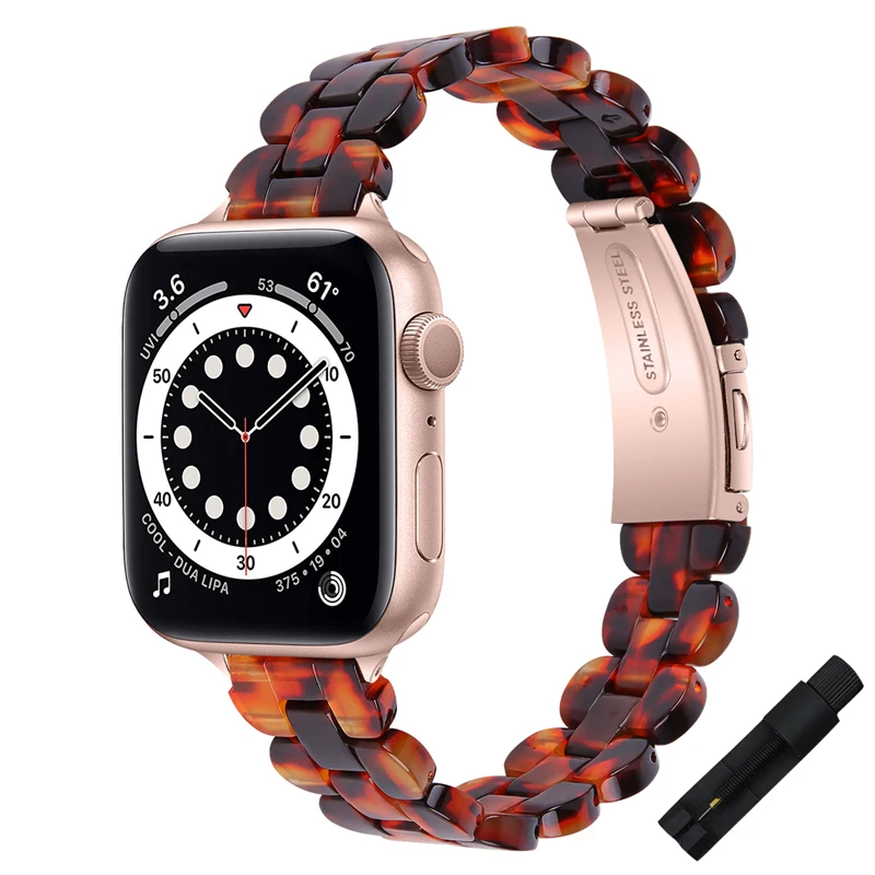 

For Apple watch band 7 45mm 41mm se 40mm 44mm Slim Resin Bracelet For iWatch 6 5 4 3 42mm 38mm thin women girls strap Wristbands