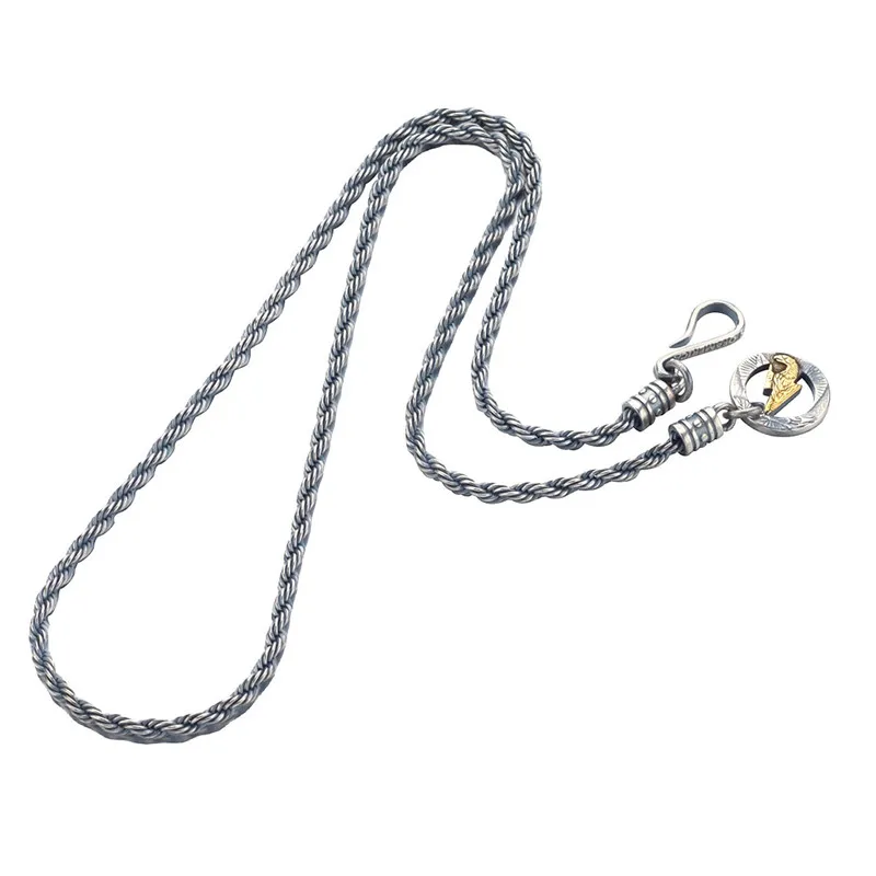 HX серебряный цвет винтажный Модный жареный тесто скрученная цепочка