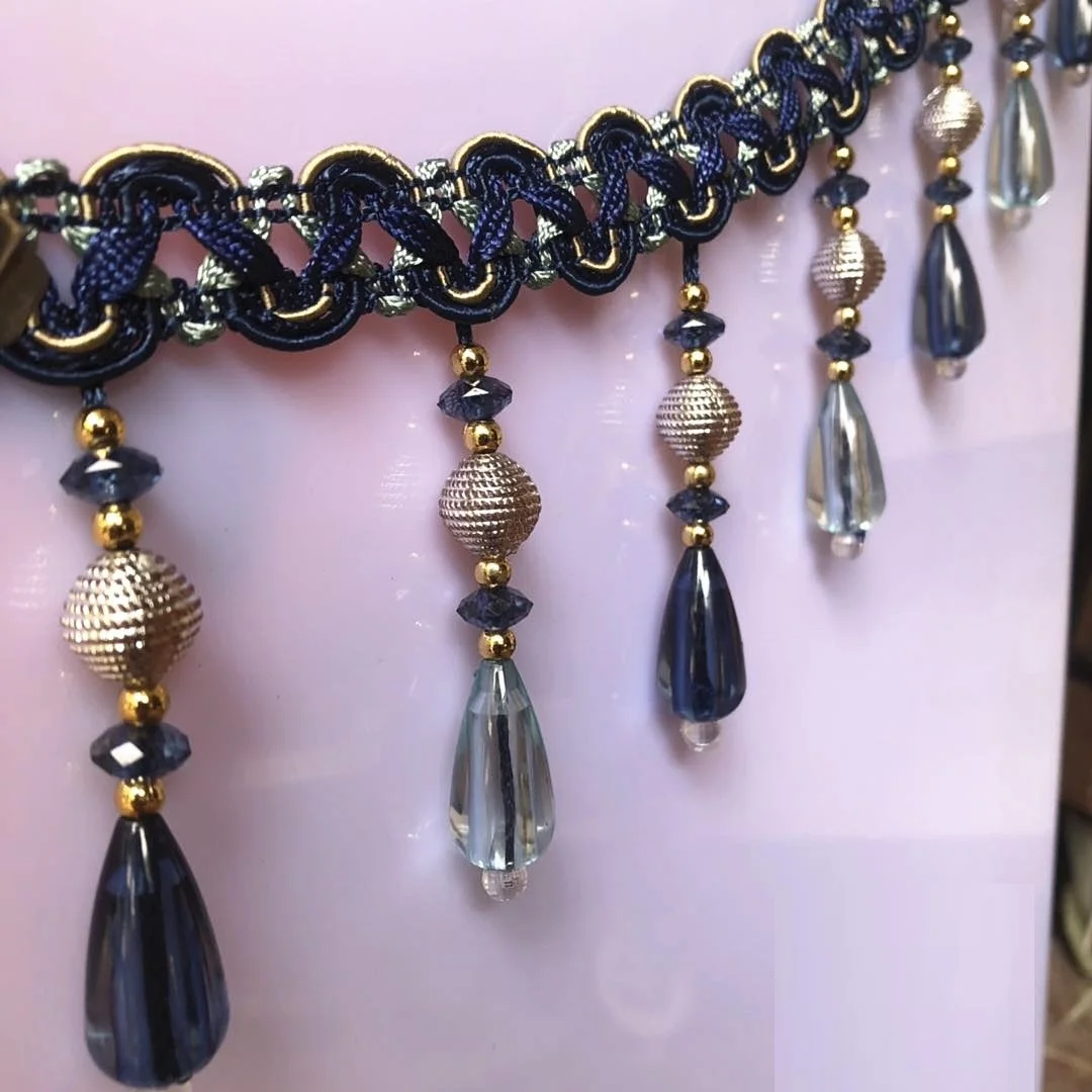 

12M European Curtain Lace Crystal Beads Decorative Accessories Hanging Beads Tassel High-End Home Decoration Curtain Accessories