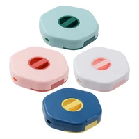 4pcs small abs portable multipurpose practical data cable storage box headphone cable winder cord organizer box