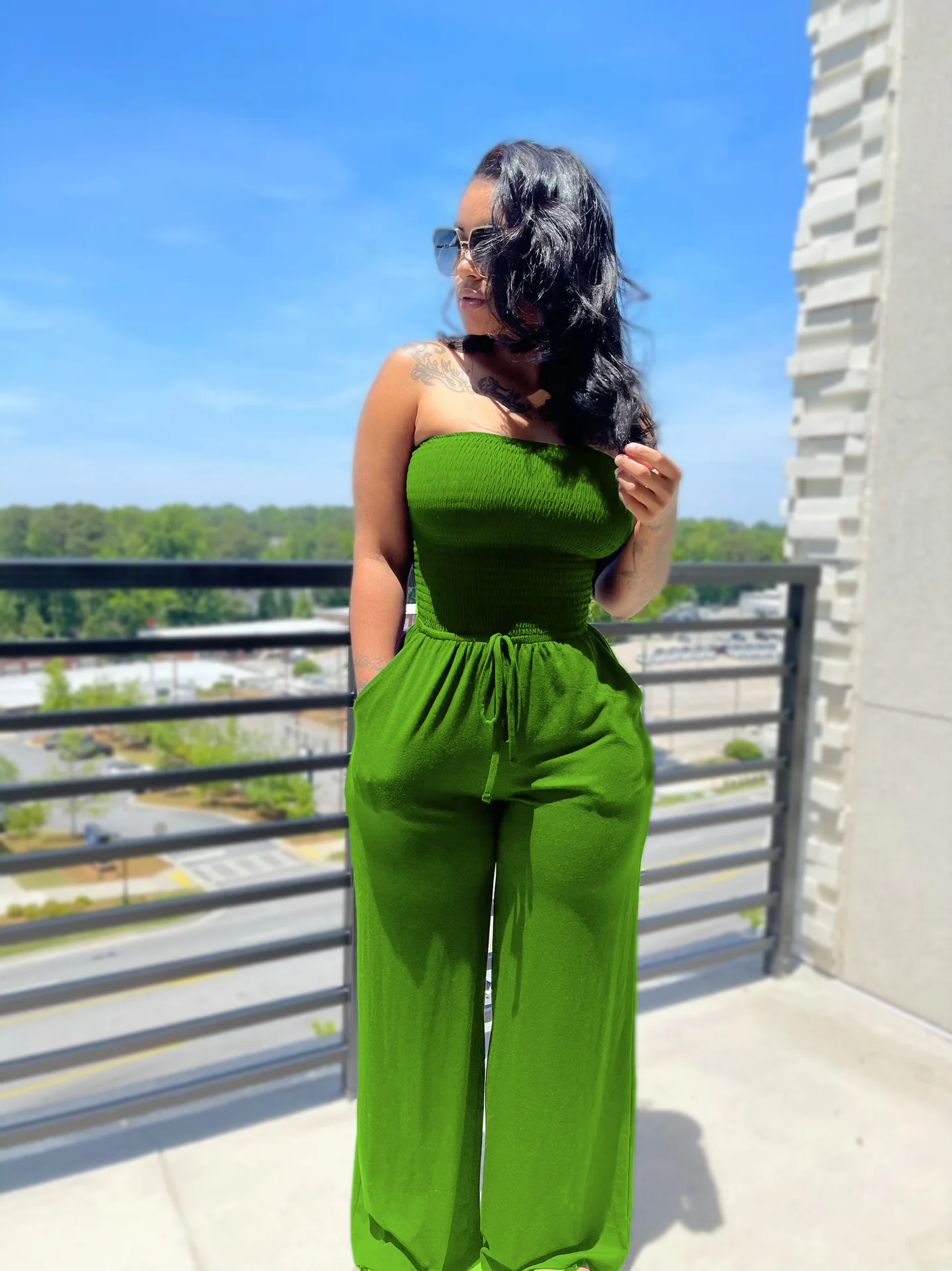 

Woman Sexy Tube Top Wide-leg Jumpsuit Femal Fashion Casual Loose Jumpsuit Women 2022 Summer New