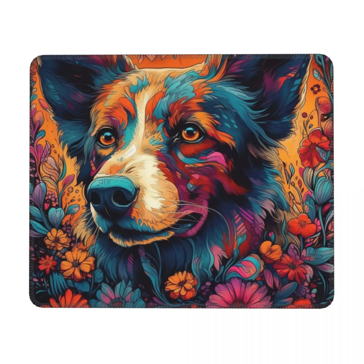 

Dog Horizontal Print Mouse Pad Neon Colorful Painting Rubber Table Mousepad Anti Fatigue Simple Quality Mouse Pads