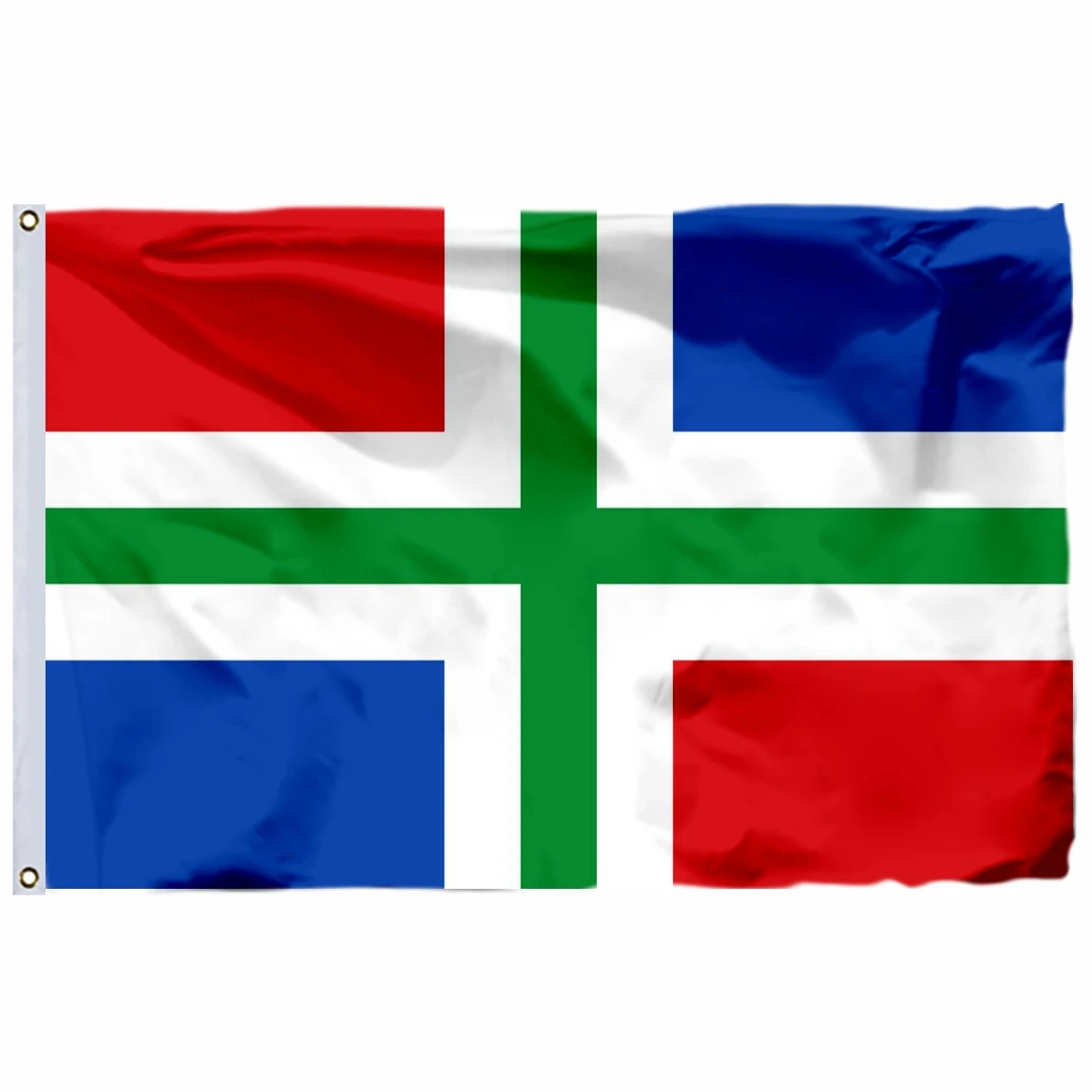 Флаг Гронингена из Нидерландов, 90x150 см, 3x5 футов, 120 г, 100D полиэстер, двойная прошивка, высокое качество, бесплатная доставка Флаг Гронингена из Нидерландов, 90x150 см, 3x5 футов, 120 г, 100D полиэстер, двойная прошивка, высокое качество, бесплатная доставка