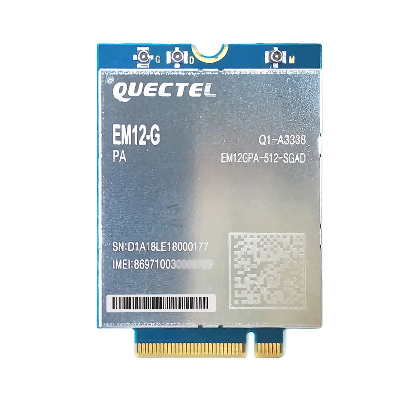 Enlarge Quectel EM12-G Cat-12 LTE-A Pro module 600Mbps downlink and 150Mbps uplink peak data rates EM12GPA-512-SGAD EM12