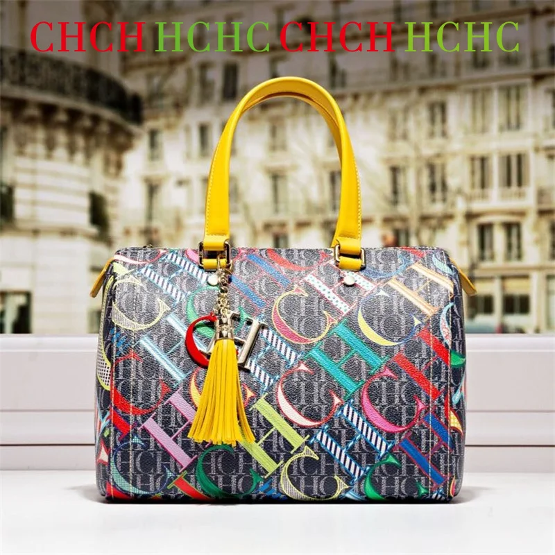 

High Quality Boston Bag for Women Colorful CH Letter Printed Top-handle Shoulder Bagshigh Quality Cc Ladies Purse and Handbags