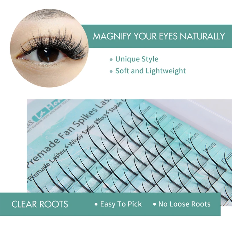 Misslamode Spike Lashes Fairy Eyelashes Extension 3D A/M Shape False Natural Self Grafting 0.07 CD Curl |