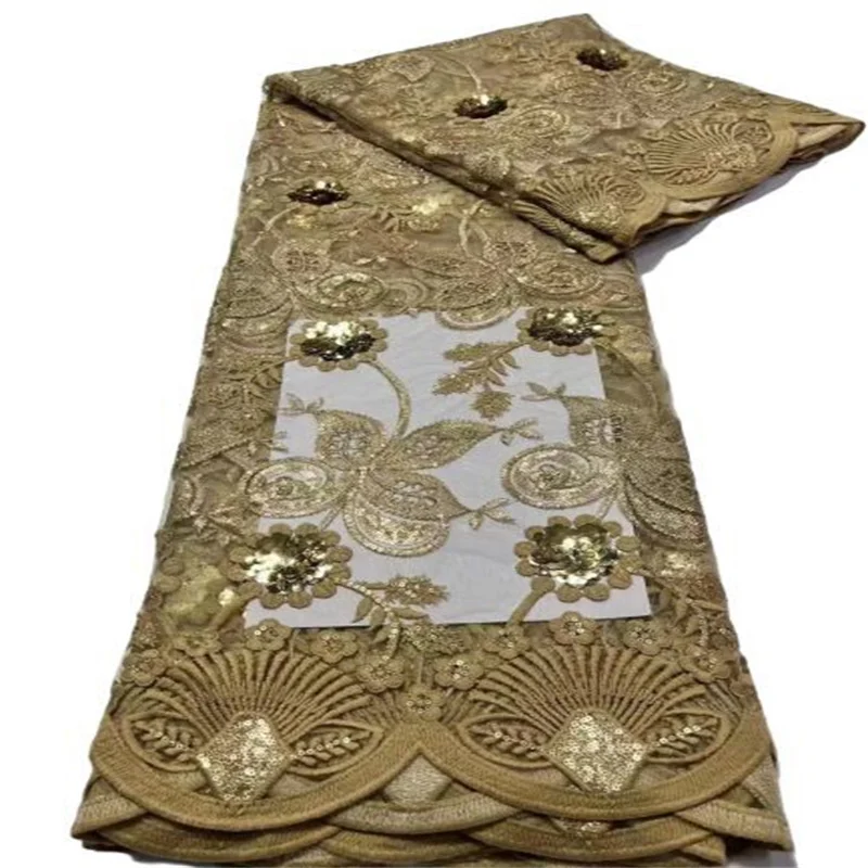 

Кружевная ткань 2022 зеленая Высококачественная африканская швейцарская вуаль с вышивкой 3D блестками сетчатая Кружевная Ткань 5 ярдов для ши...