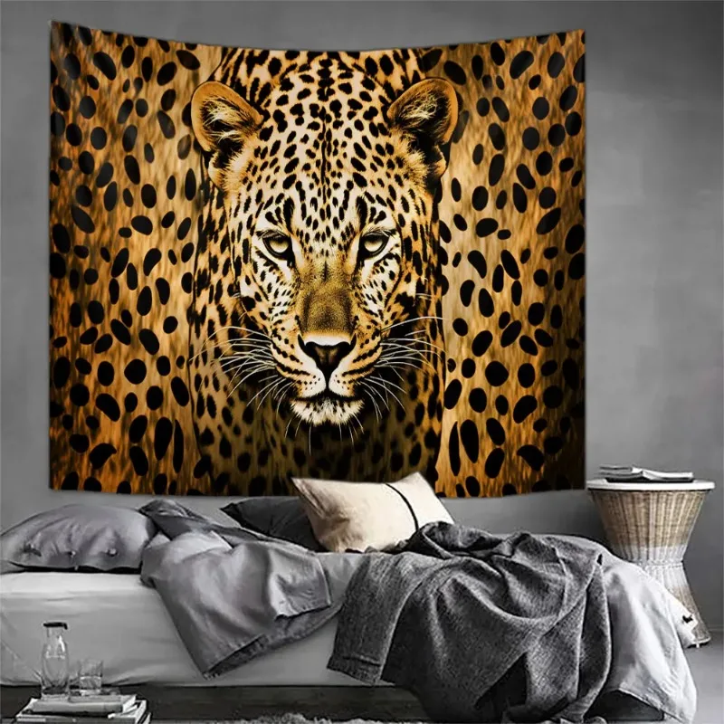 Гобелен с изображением животных леопарда водопада настенное искусство