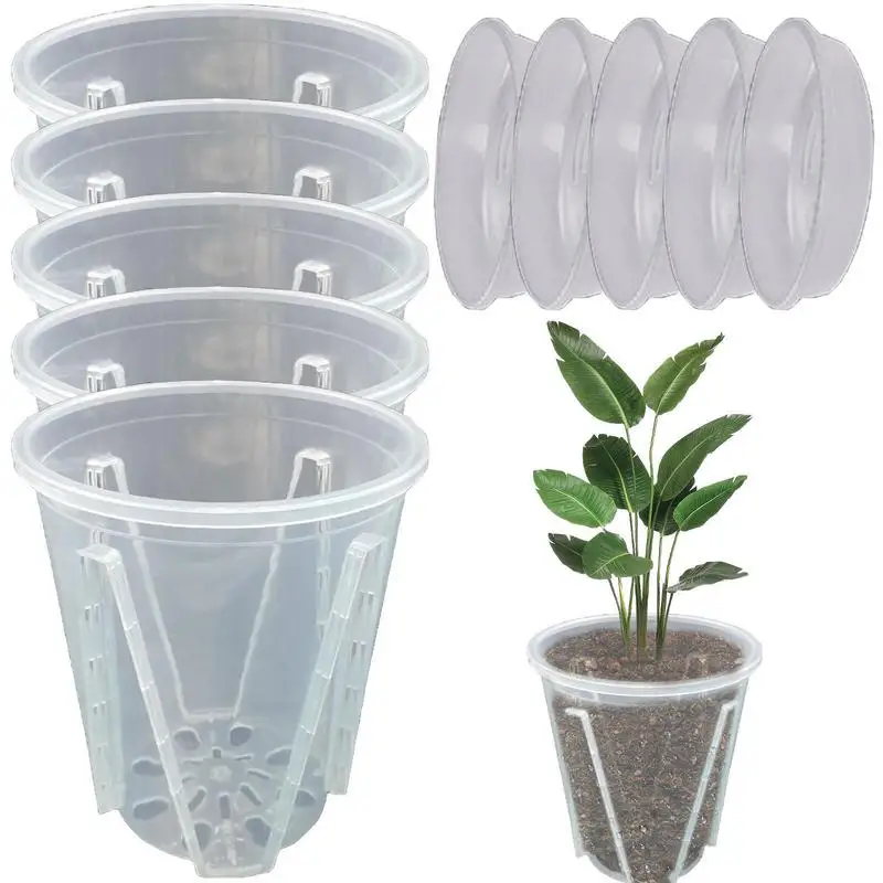

Garden Transparency Nursery Pots Planting Nutrition Cup Orchid Propagation Container Nutrition Bowl Flowers Pot With Air Holes