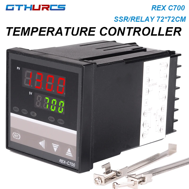 Реле температуры термостата REX C700 72*72 мм 800 градусов вход K J PT100 PID выход SSR 220 В 24 380 |