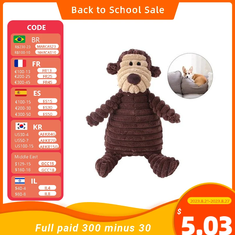 

Pet Dog Toy Bite Resistant Corduroy Sounding Plush Toy For Dogs Puppy Toy With Squeaky Dog Toys Chewing Toys Dog Accessories