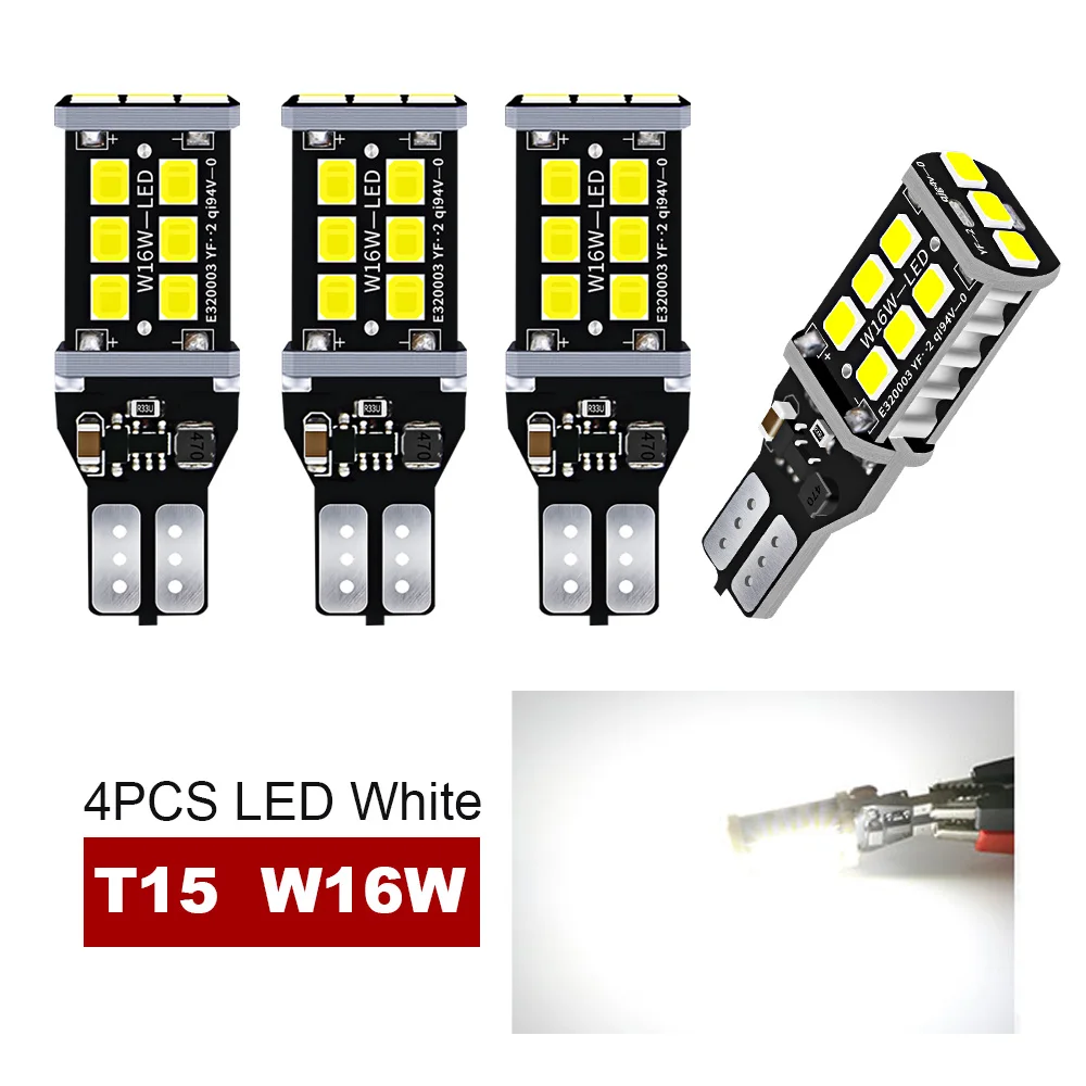

4x T15 W16W Светодиодные лампы заднего хода 2835SMD Автомобильные светодиодные задние фонари для BMW 5 серии E60 E61 F10 F11 F07 Mini Cooper