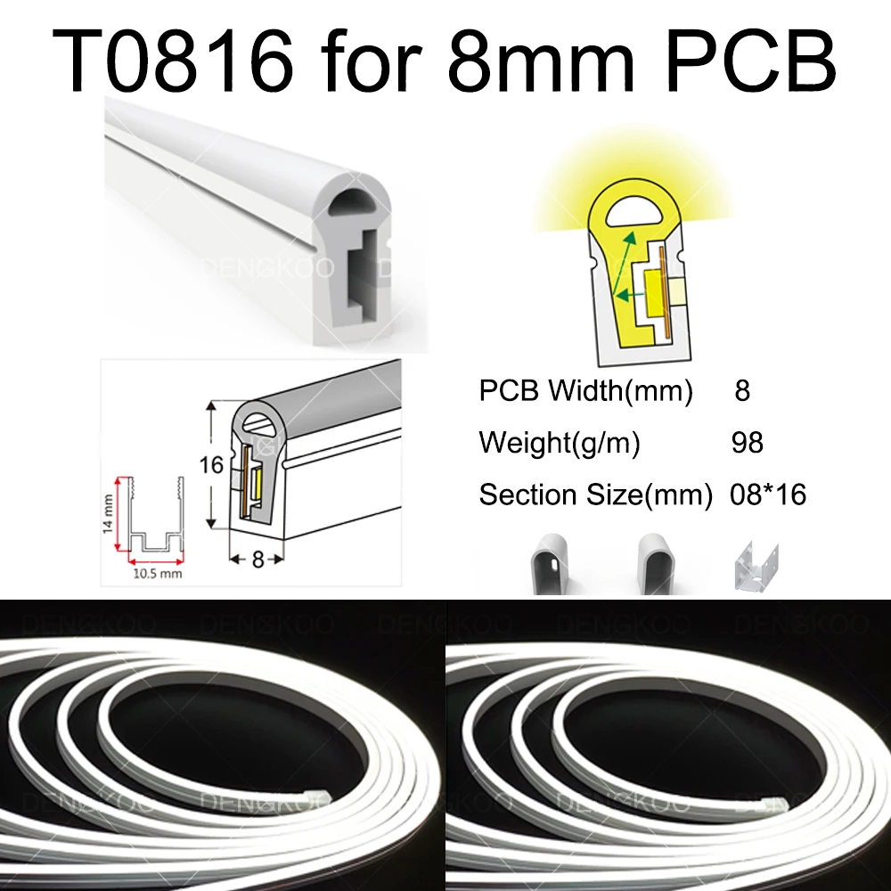 16PCS 3m T0816 White Led Tube