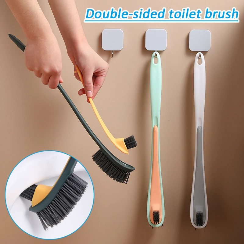 

Toilet Brush Double-Sided Deep Cleaning Brush with Non-Slip Long Handle For Bathroom Toilet HANW88