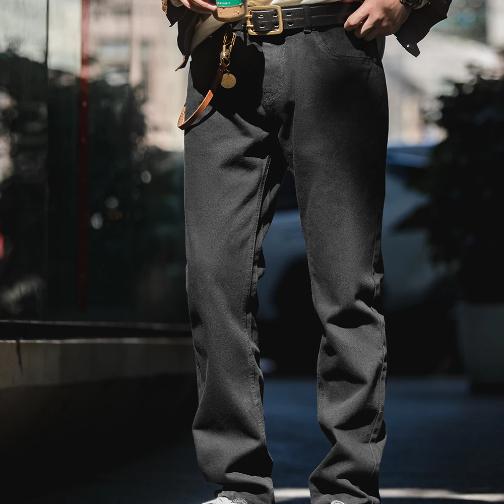 Мужские джинсы в стиле ретро Maden черные прямые брюки со средней талией и