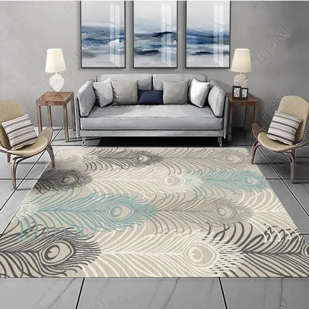 fashion modern color feather abstract antiskid waterproof bedroom living room door mat non slip bedside carpet matdecor rugs free global shipping