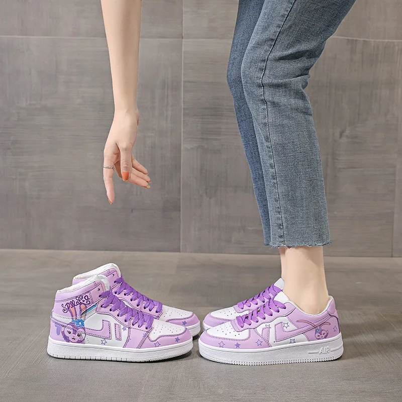 

Air Force net red shoes casual shoes chic rubber women's shoes retro sports shoes cartoon decoration light pink vulcanized shoes