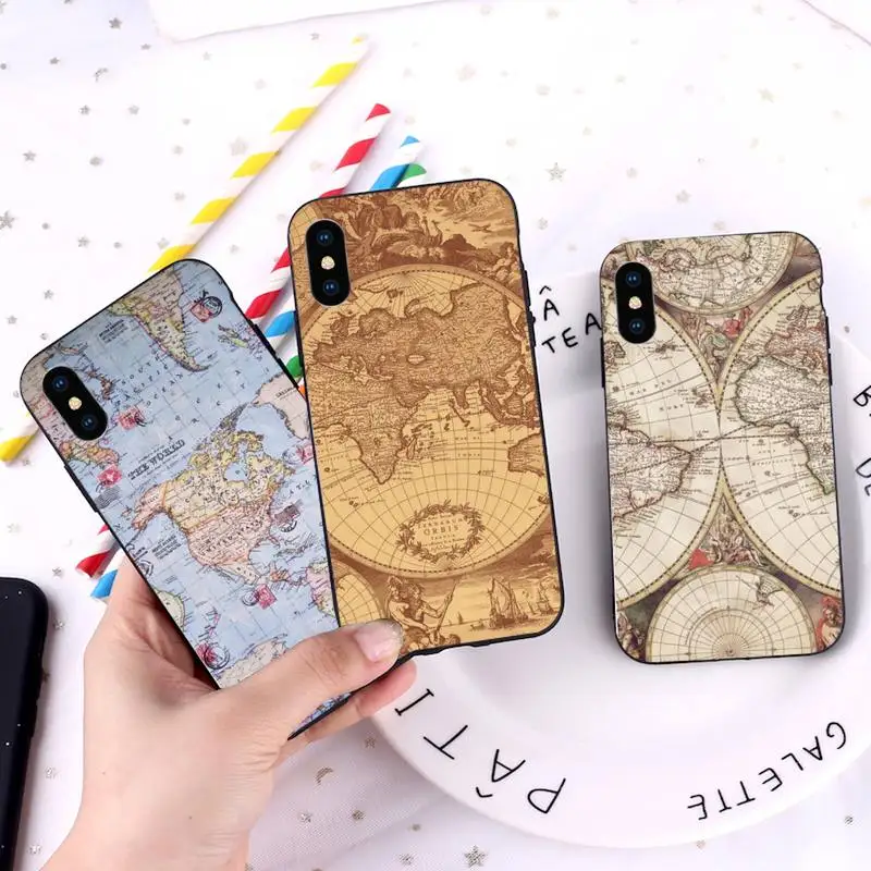 

World map travel Phone Case For iphone 12 11 13 7 8 6 s plus x xs xr pro max mini shell