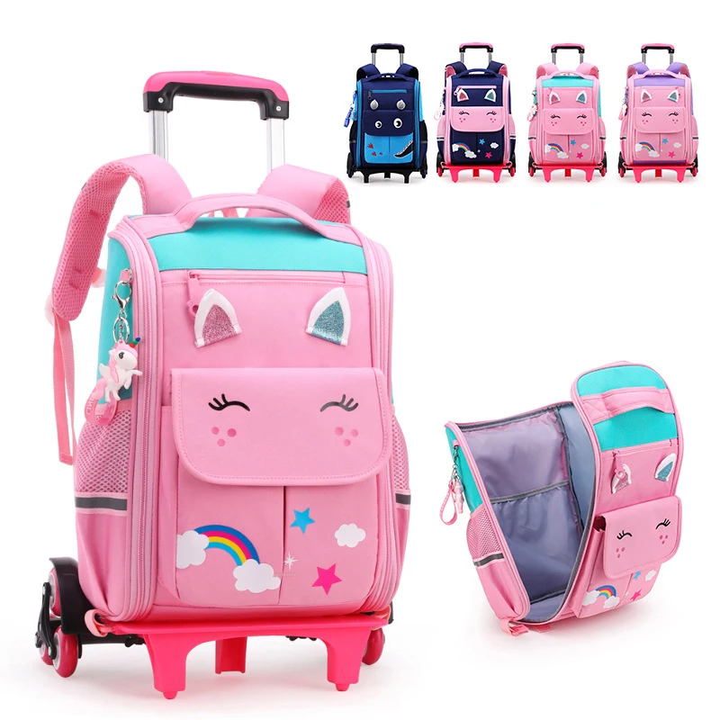 Student High capacity School bag Rolling Backpack kids Trolley bag school backpack wheeled bag Children Trolley backpack wheels