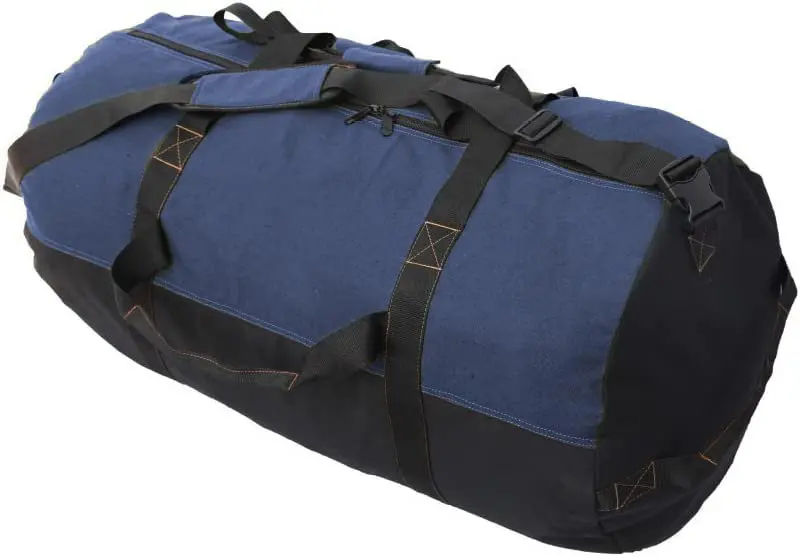 Cotton Canvas Shoulder Duffle Bag, Tote with Straps Great for Sports, Gym, Work, Every day, Travel, Camping, Hiking, Overnight,